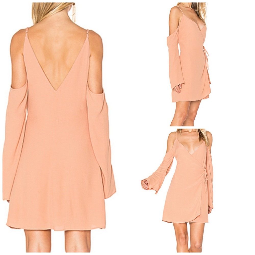 Lovers + Friends Love letter wrap dress tan Medium